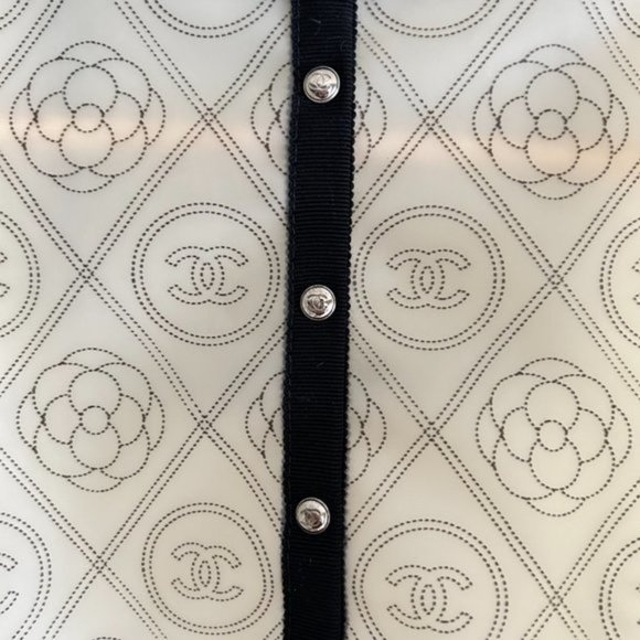 Rare Chanel Camelia Handbag Raincoat Printed PVC - Picture 6 of 9